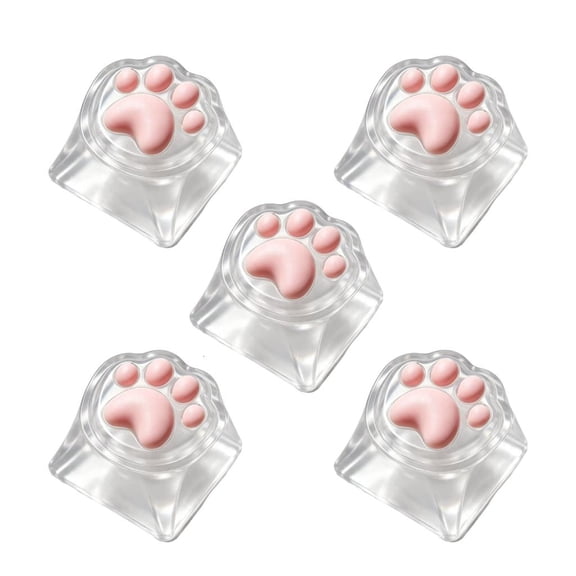 HannLk Mechanical Keyboard Styling Items with Rounded Cats Paws Theme Look