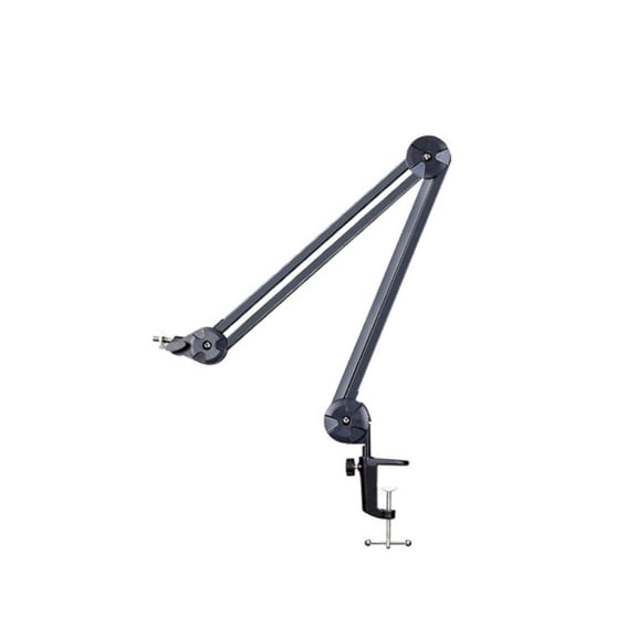 HannLk Metal Microphone Boom Arm Stand Holder with Flexible Positioning and C Clamp