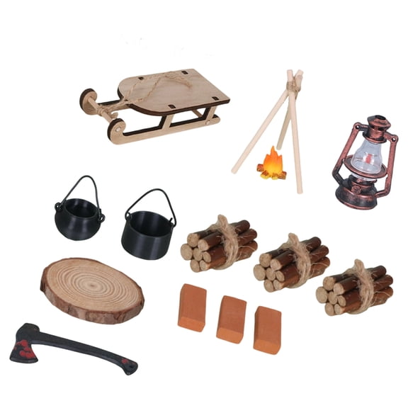 HannLk Mini Campfire Firewood Playset For DIY Landscape Outdoor Scene Decoration