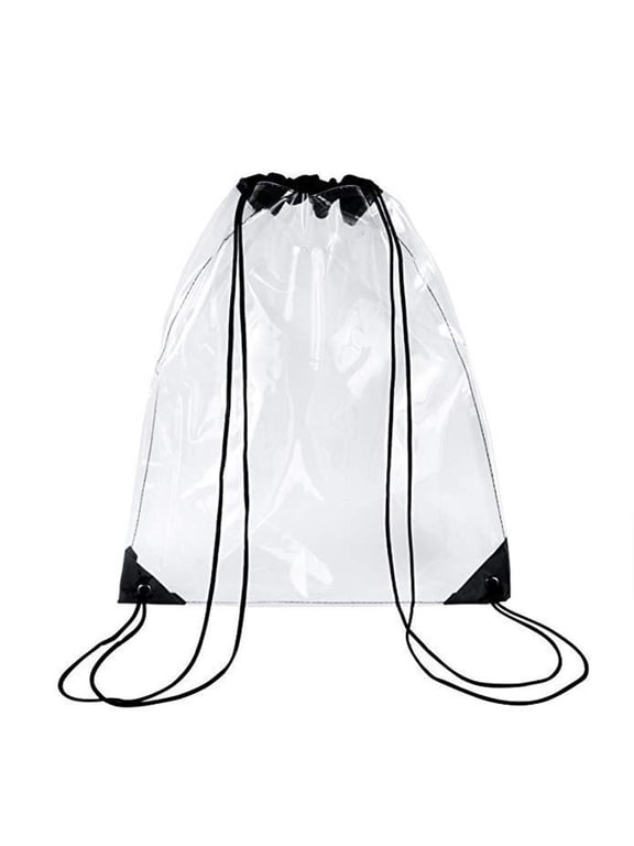 New Transparent Drawstring Backpack School Tote Gym Bag Sport Pack