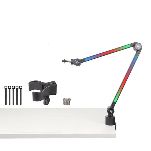 HannLk Overhead Mic Mount Adjustable Angle Live Streaming Setups Metal Plastic