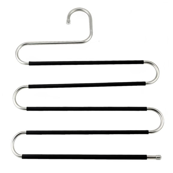 HannLk Pants Hangers Space Save Non-Slip S-Shape Trousers Hangers Stainless Steel