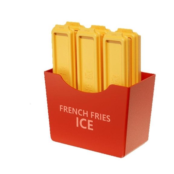 HannLk Plastic French Fries Ice Cubes Tray for Cold Drink Ice Making Mould with Lid