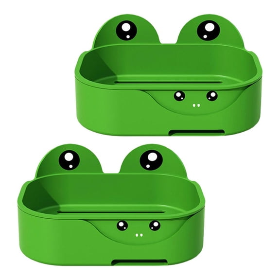 HannLk Playful Frogs Soap Dish Innovative Design Soap Holder with Drainages System