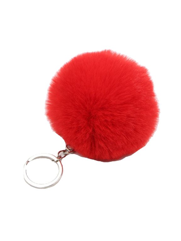 Pom Poms Keychain Fluffy Pompoms Faux Fur Puff Ball Keyrings for Girls Women