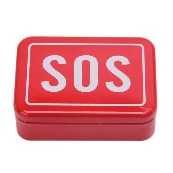 HannLk "SOS"Tin for Case Box Lid Container for Survival Gear Kits First Aid for Pill Bo