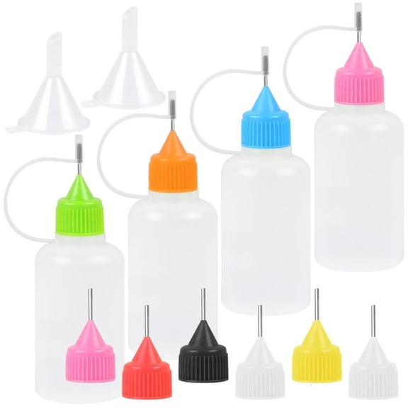 HannLk Set of 6 Accuracy Tip Glues Applicator Bottles for Paper Quilling and Art