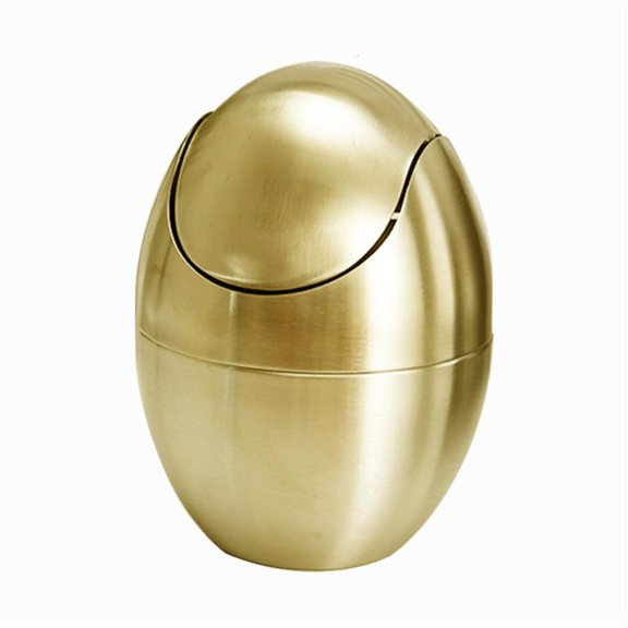 HannLk Small Kitchen Countertop Trash Can Rustproof Stainless Steel Sleek Decors