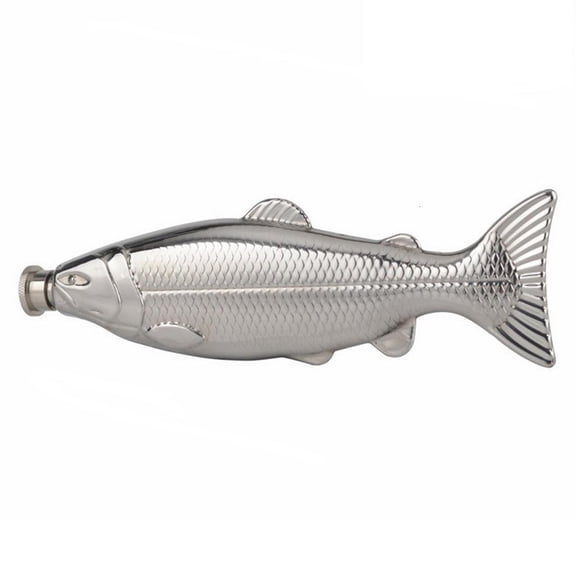 HannLk Stainless Steel Material Camping Flask Whiskey Flask with Cap Fish Shaped