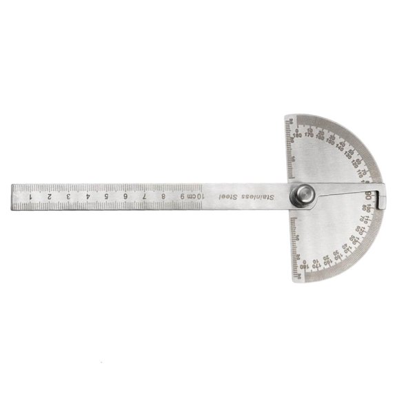 HannLk Stainless Steel Protractor Woodworking Ruler 0-180 Degrees Angle Finder