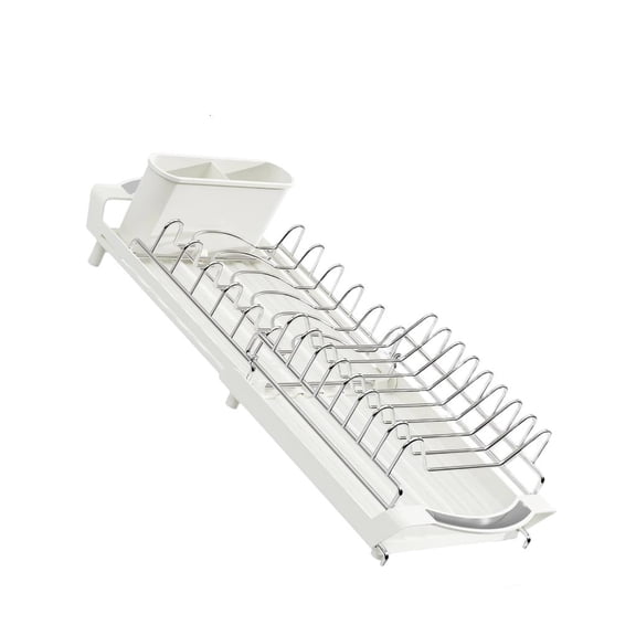 HannLk Sturdy Double Deck Dish Rack Expands From 30cm To 49cm As Needed