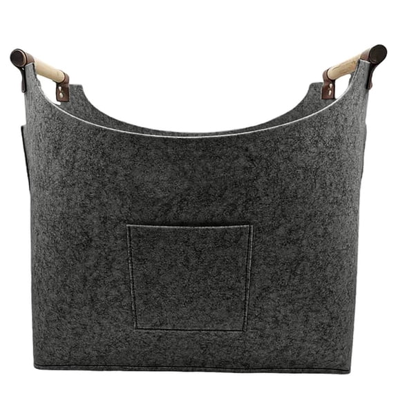HannLk Stylish Large Felt Log Storage Bag Convenient and Practical Log Basket