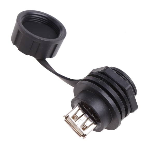 HannLk USB 2.0 Female Panel Pass Connector Mount Socket Plug Waterproof IP67 With Cap