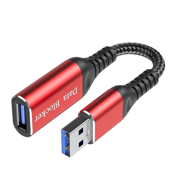 HannLk USB Data Blocker Extension Cable USB Female to Male for Secure Charging Only
