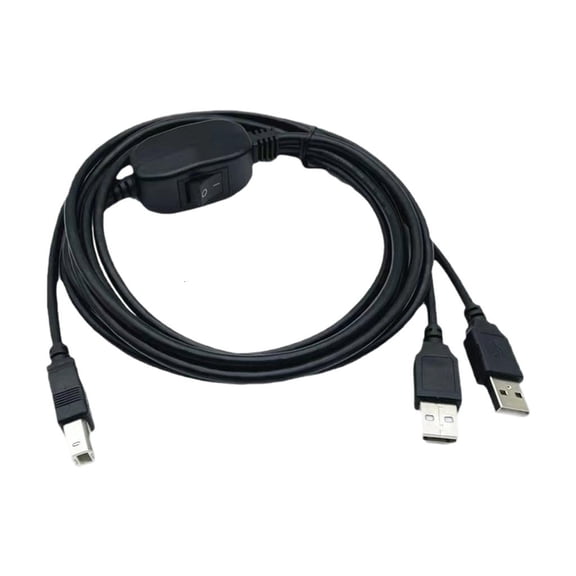 HannLk USB Printer Sharing Cable for Two Computer Desk Printing Use