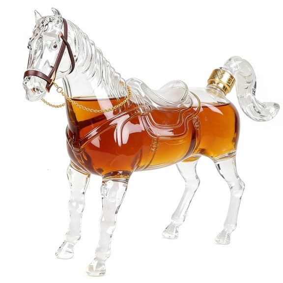HannLk Unique Shape Whiskeys Bottle 1000ml Glass for Parties Home Decors