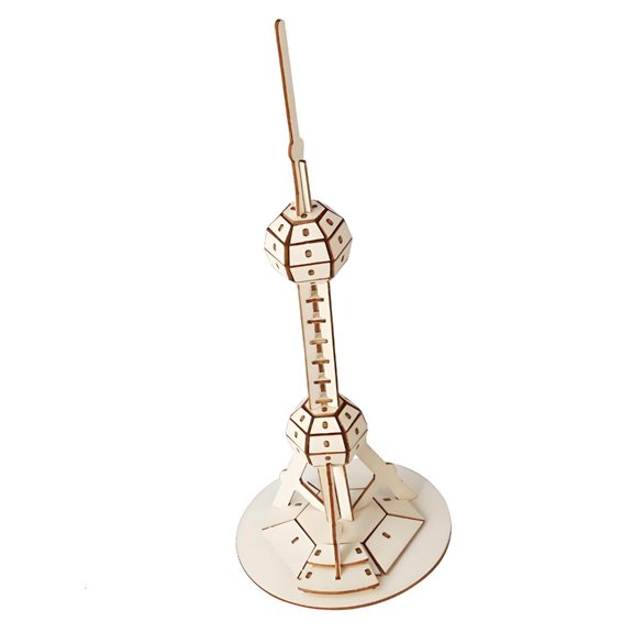 HannLk Wooden Architecture Tower Building Model Hand Craft Project for Classroom Use