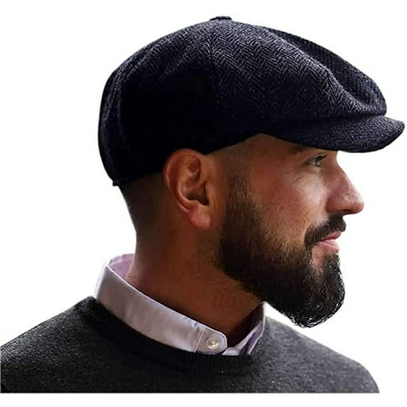 Hanna Hat Irish Tweed Newsboy Cap for Men, Dark Gray, X-Large