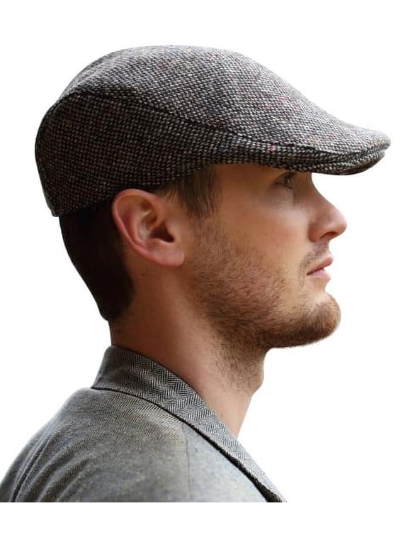 Donegal Touring Flat Cap 100% Wool Tweed Men's Driving Cap Made in Ireland