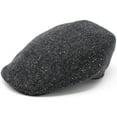 thumbnail image 1 of Hanna Hats Donegal Touring Tweed Cap 100% Wool Charcoal Fleck Irish Driving Flat Hat for Men Made in Ireland, 1 of 3