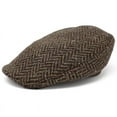 thumbnail image 1 of Hanna Hats Irish Tweed 100% Wool Men's Donegal Touring Flat Driving Cap Made in Ireland | Brown, 1 of 3