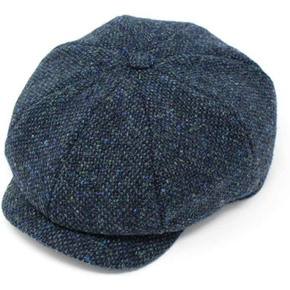 Hanna Hats JP Cap Men's Donegal 100% Irish Wool Tweed Newsboy Irish Flat Hat Made in Ireland
