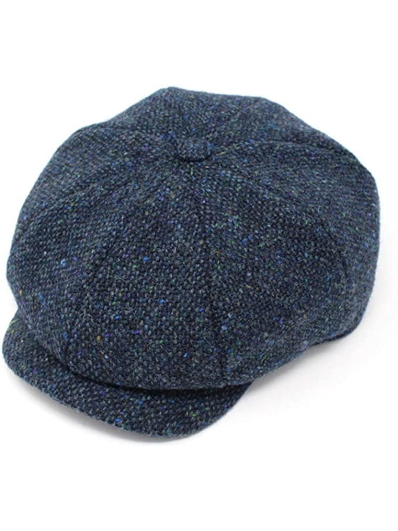 JP Cap Men's Donegal 100% Irish Wool Tweed Newsboy Irish Flat Hat Made in Ireland
