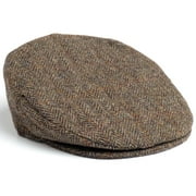 Hanna Hats Mens Donegal Tweed 100% Wool Vinatge Irish Driving Flat Cap Handcrafted in Ireland