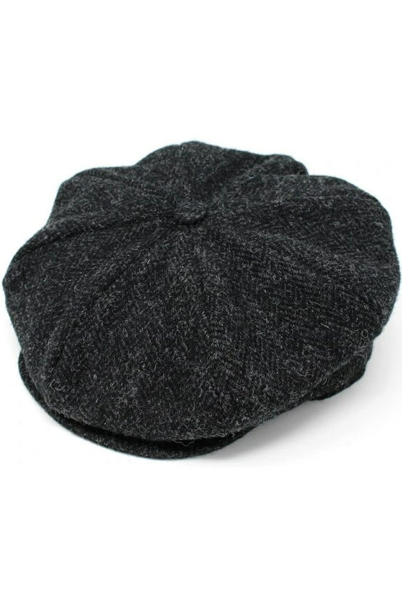of Donegal Eight Piece Hat 100% Wool Harris Scottish Tweed Newsboy Flat Cap Men's Driving Cap Made in Ireland