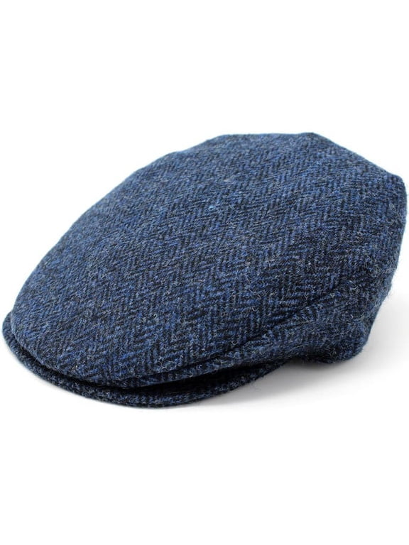 of Donegal Harris Scottish Tweed 100% Wool Vintage Flat Driving Cap Handcrafted in Ireland