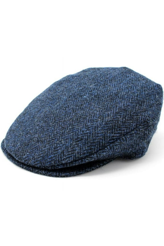 of Donegal Harris Scottish Tweed 100% Wool Vintage Flat Driving Cap Handcrafted in Ireland