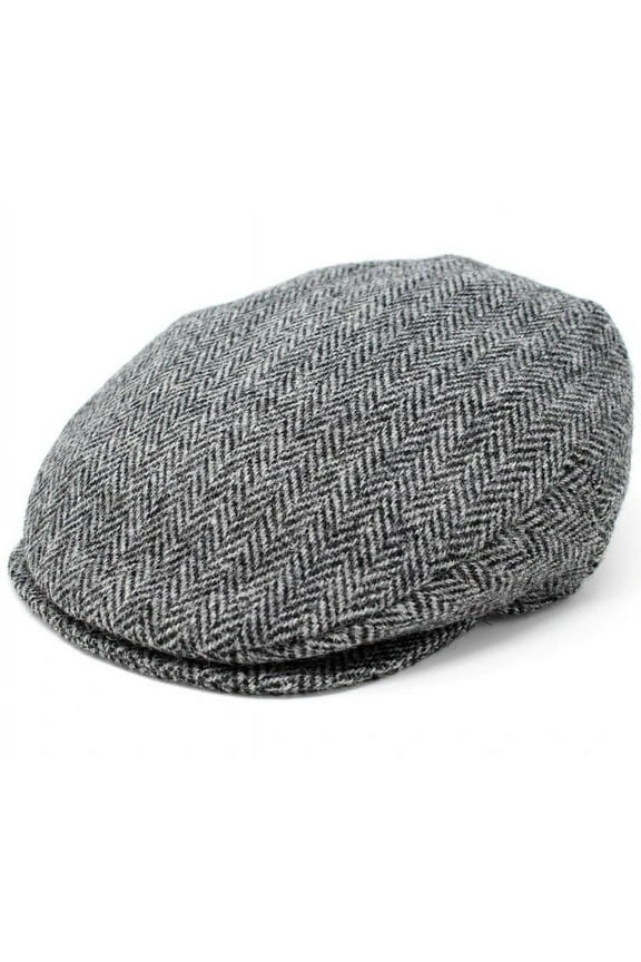 of Donegal Harris Scottish Tweed 100% Wool Vintage Flat Driving Cap Handcrafted in Ireland