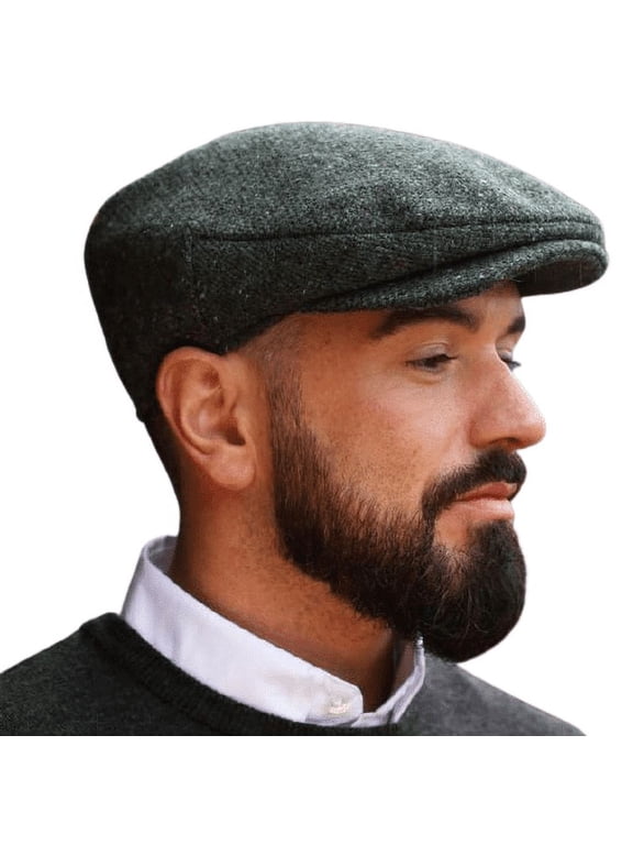 Hanna Hats of Donegal Vintage Flat Cap 100% Wool Tweed Men's Irish Hat Handcrafted in Ireland