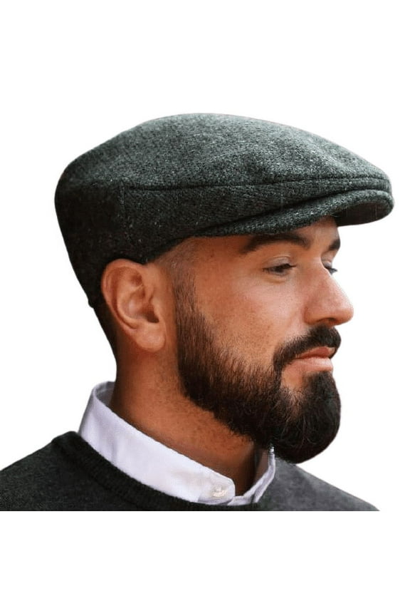 of Donegal Vintage Flat Cap 100% Wool Tweed Men's Irish Hat Handcrafted in Ireland