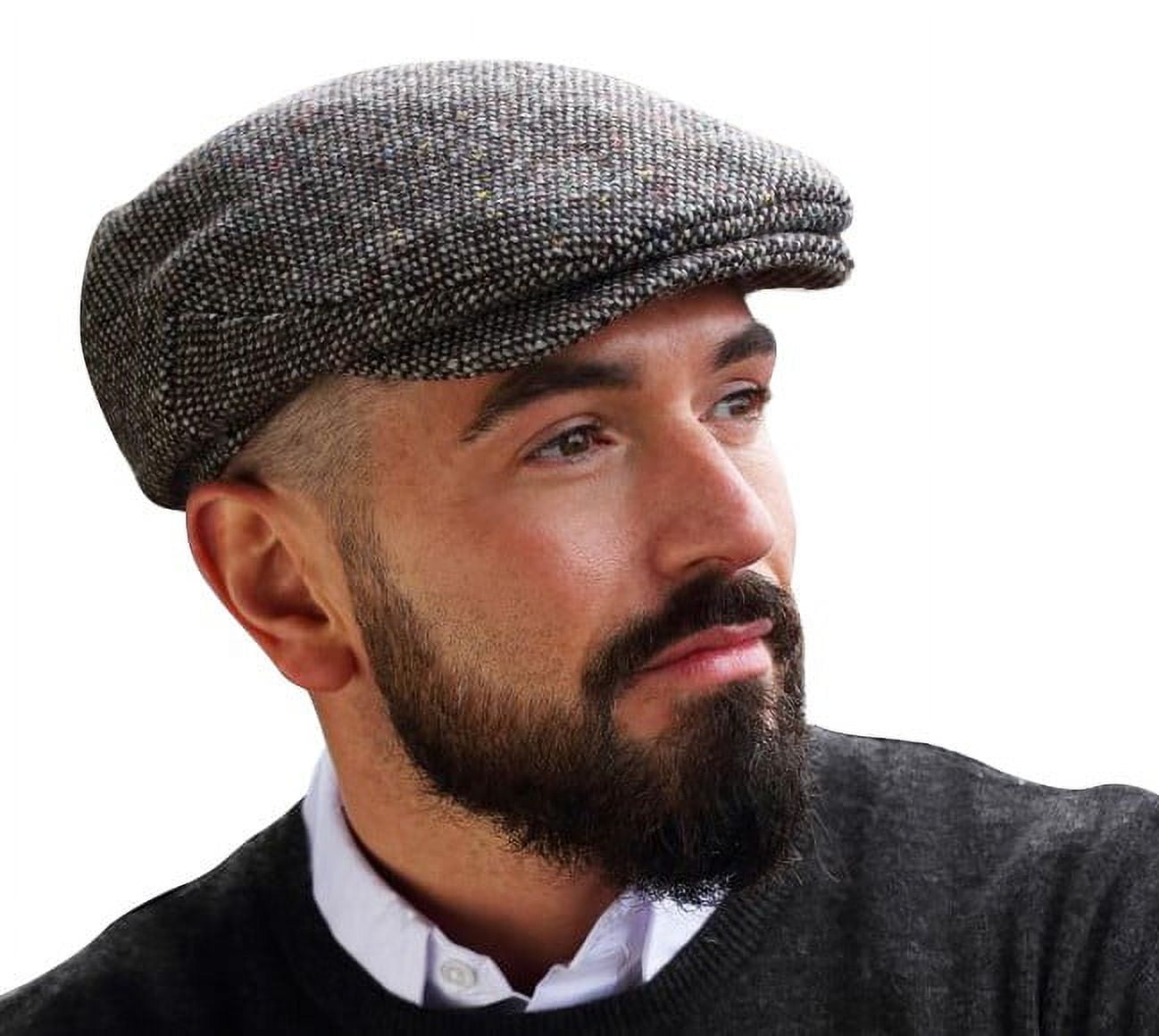 Hanna Hats of Donegal Vintage Flat Cap 100% Wool Tweed Men's Irish Hat Handcrafted in Ireland
