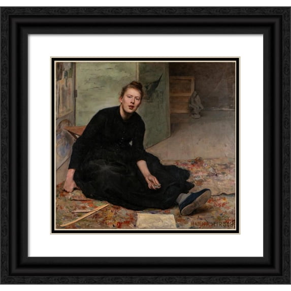Hanna Hirsch-Pauli 21x20 Black Ornate Framed Double Matted Museum Art Print Titled: Venny Left-Brofeldt, Artist (1886-1887)