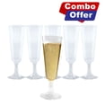 thumbnail image 1 of Hanna K. Champagne Clear Heavyweight Plastic Flute 5 Oz Toasting Glasses [BULK] (60 Pack), 1 of 5