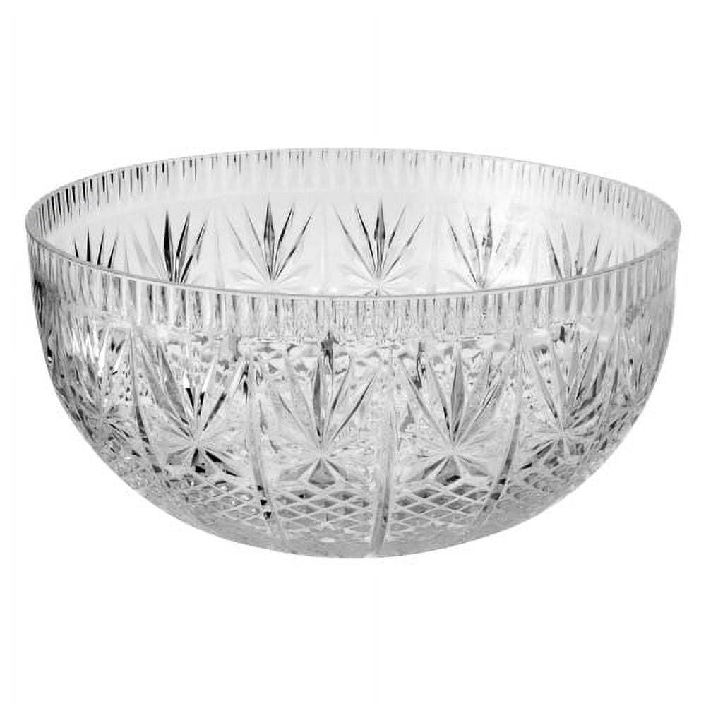 Crystal Clear Heavy Weight Plastic Round Punch Bowl