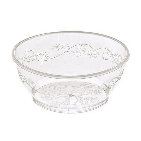 Hanna K D'Vine Dinnerware Plastic Bowl, Round, 6 Oz, Clear, 20 Ct