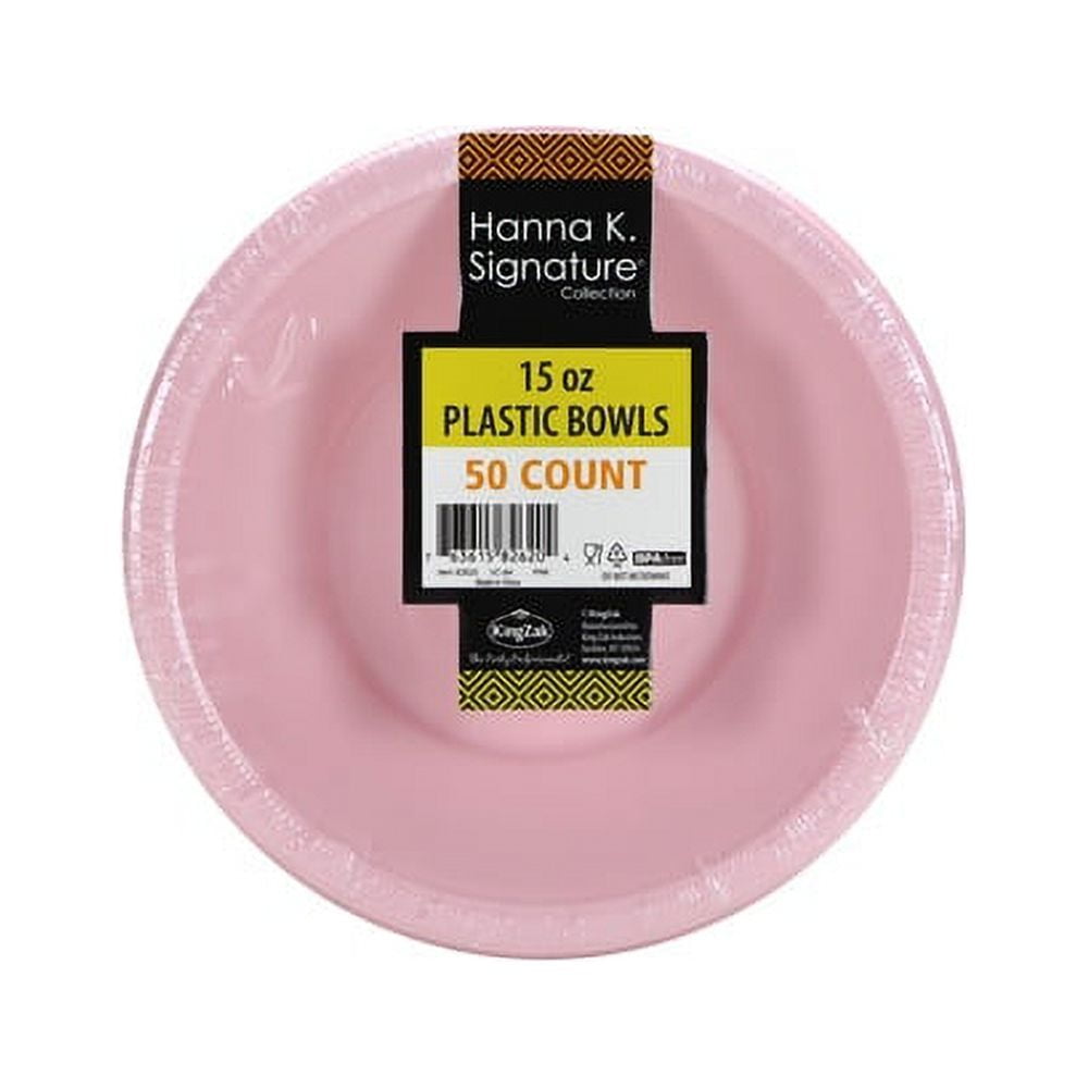 Hanna K. Signature Collection Bowls-15oz | Red | Pack of 50 Plastic Bowl,  15 oz