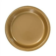 Hanna K Plasticware Plastic Plate, Round, 7", Gold, 50 Ct