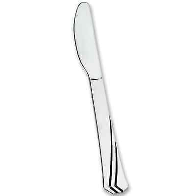 Hanna K. Signature 36 Ct Polished Plastic Knives Silver BULK (36/Pack) 