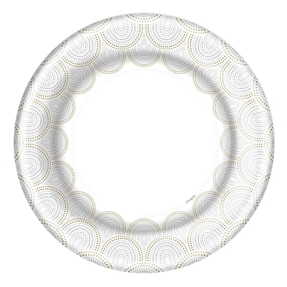 Hanna K Signature Metallic Rays 10.25" Dinner Paper Plates: 72Ct
