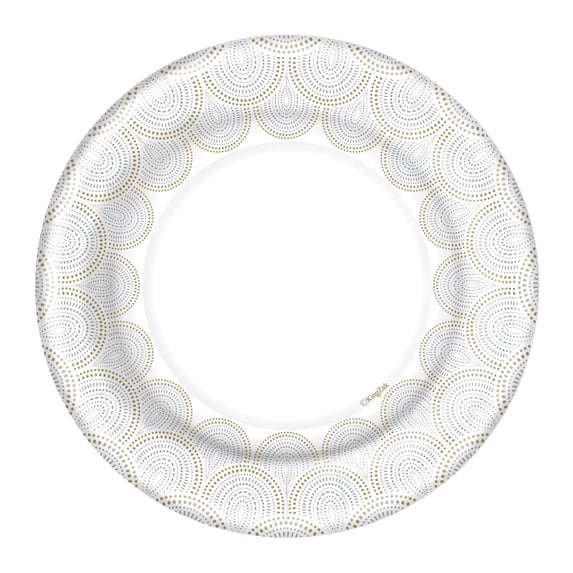 Hanna K Signature Metallic Rays 8" Salad/Dessert Paper Plates:108Ct