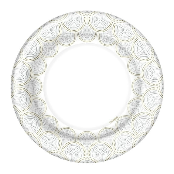 Hanna K Signature Metallic Rays 8" Salad/Dessert Paper Plates: 216Ct
