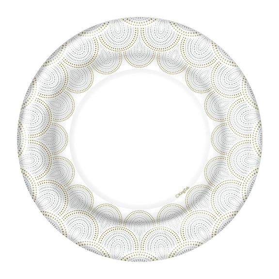Hanna K Signature Metallic Rays 8" Salad/Dessert Paper Plates: 72Ct