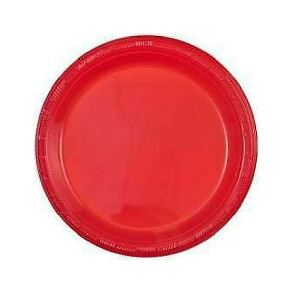Hanna K. Signature Reusable Plastic Plates Red 7" For All Parties 50Count