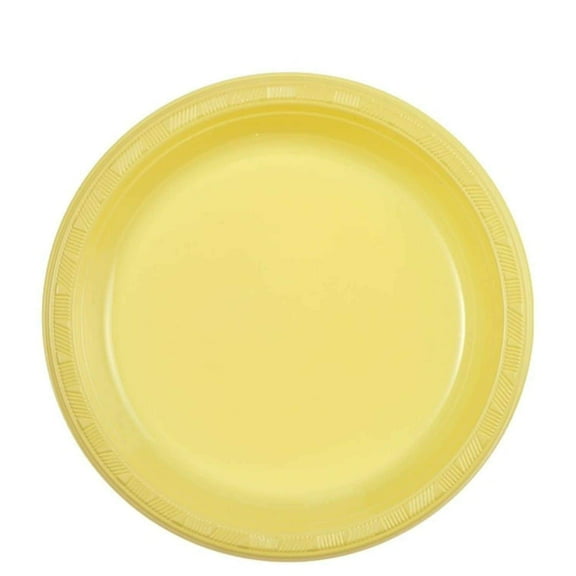 Hanna K. Signature Reusable Yellow Plastic Plates 7" For All Parties 50Count
