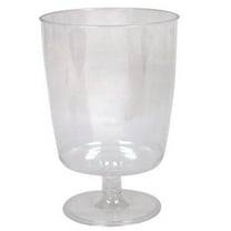 Hanna K. Signature Wine Plastic Glass Footed 8 oz Pack of 10