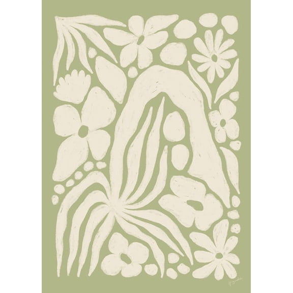 Hanna Kl - White Garden Print Wall Art, Modern Wall Decor For Living Room Bedroom, 8x12 UNFRAMED